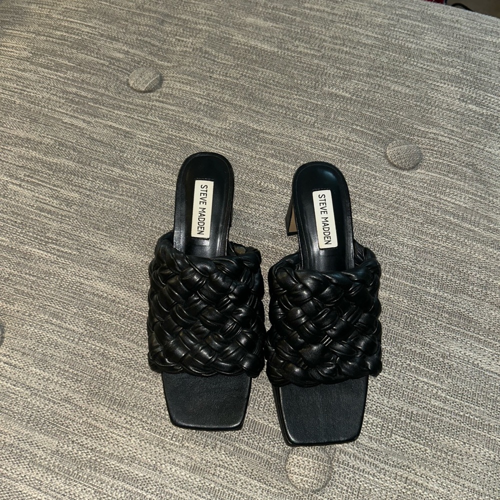 Steve Madden Black Braided Heels